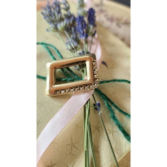 Parklane Rectangular Rhinestone Gold Pendant - Picture 4 of 10